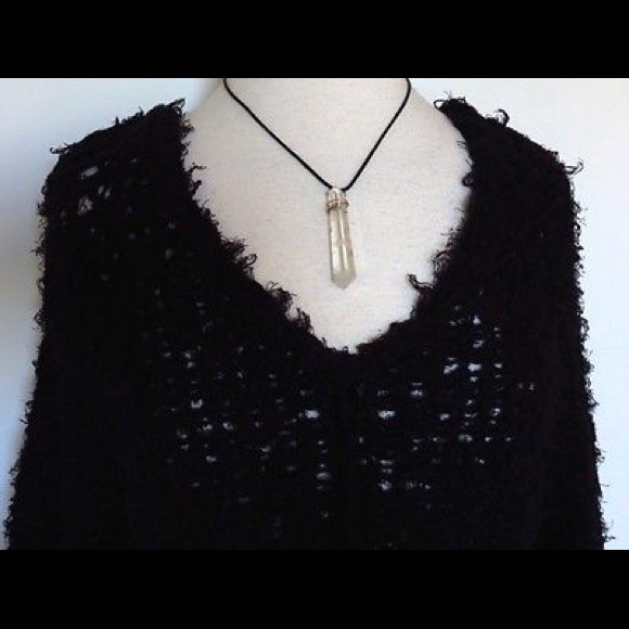 Free People Black Distressed Up The Ladder Sweater - Picture 2 of 4