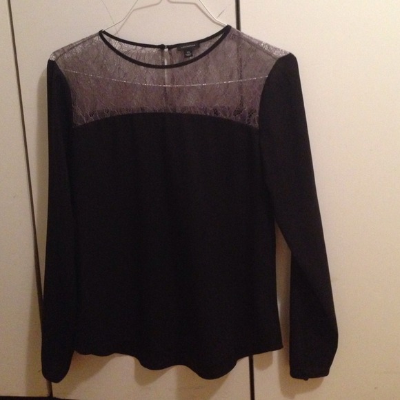 Gray lace shoulder blouse