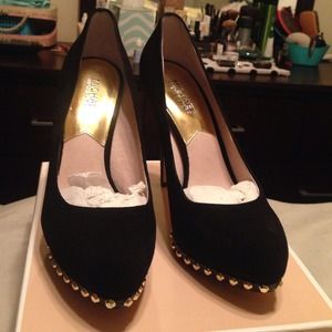 Michael Kors Black Suede Stilettos