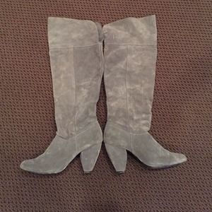 Grey Suede Urban Outfitters High Boots