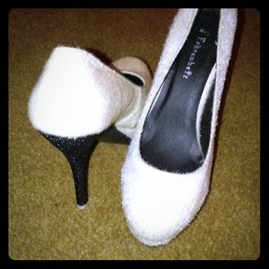 Sparkly black and white heels