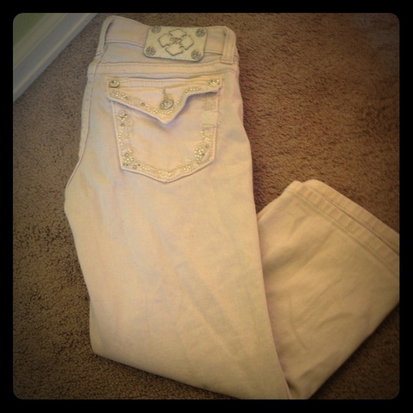 Light Peach Miss Me capris