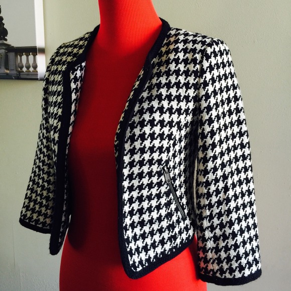 Black & white Houndstooth Jacket Small - Picture 2 of 3