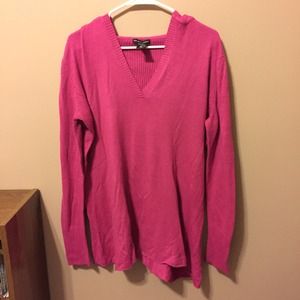 Hooded Pink Knit + Green Striped Sweater Bundle