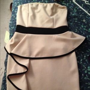 Strapless blush pink dress