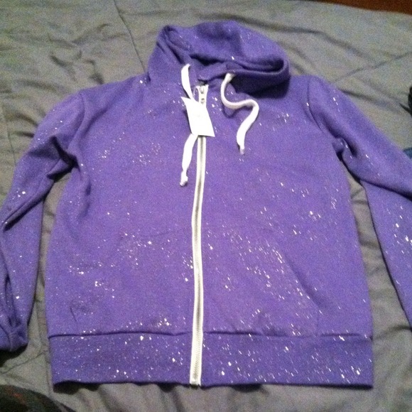 Sparkle purple zip up hoodie