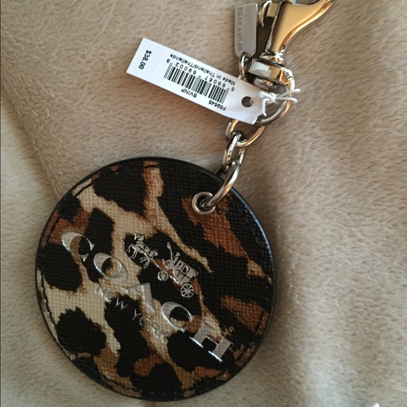 Coach leopard Keychain BNWT