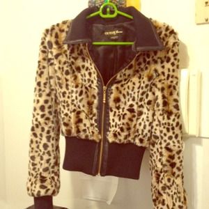 Guess leopard/cheetah print jacket