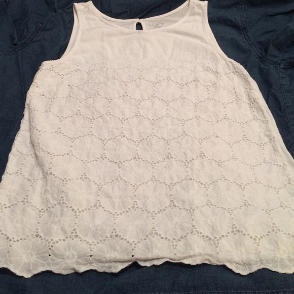 Sleeveless white Ann Taylor Shirt