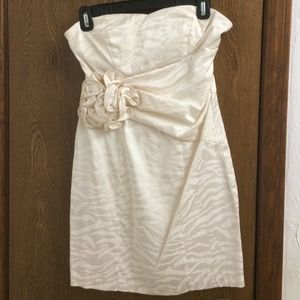 XOXO White with Zebra Detail Cocktail Dress