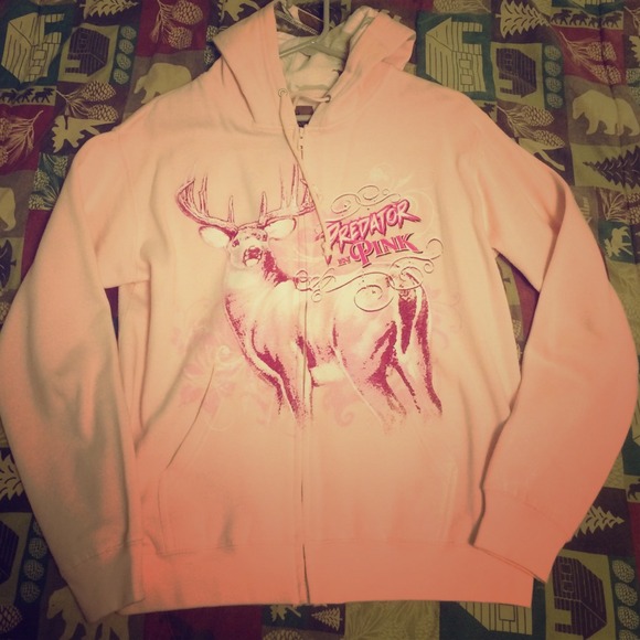 Womens Buckwear zip-up hooded sweatshirt