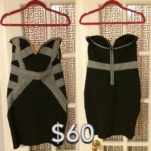 Strapless Metal Trim Dress