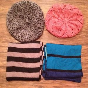 2 scarves and 2 beanies