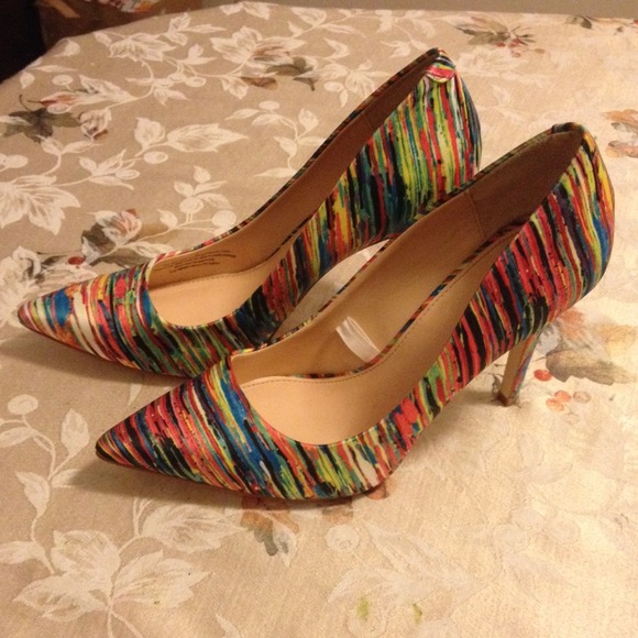 Held for Tiffany 'til Fri: multicolored stilettos!