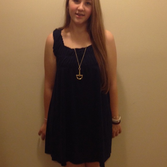 Navy blue cotton dress