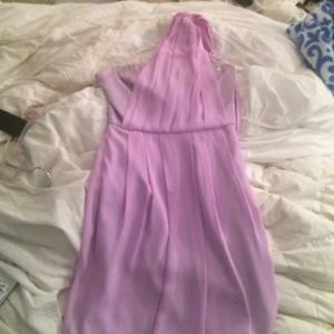 BCBG purple one shoulder cocktail dress