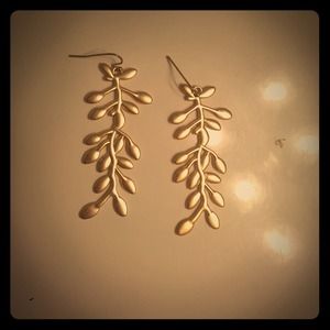 Gold Metal Leaf Earrings