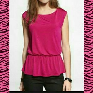 Express pink peplum tank top