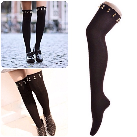 💥REDUCED💥 Boot Socks with Gold Tone Studs - Picture 2 of 2