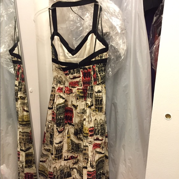 David Meister Retro Glam '50s Italian Halter Dress - Picture 3 of 4
