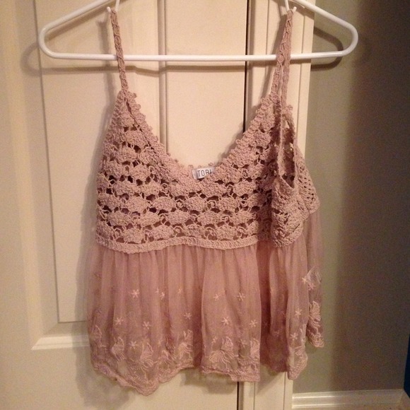 Tobi Sheer Lilac Top