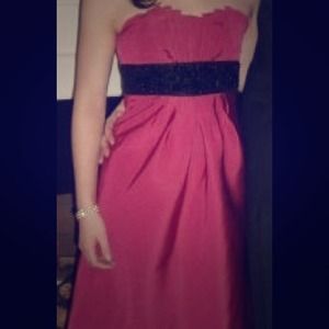 Strapless Kay Unger Dress with Black Beading