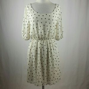 Cream and Black Polka dot dress