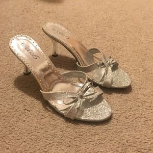 Deb silver sparkle heels