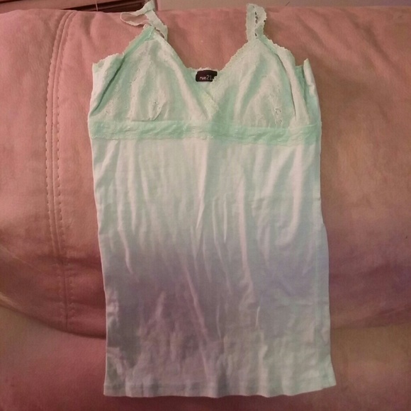Mint colored lace tank