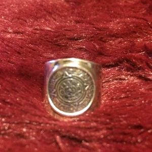 Aztec Calendar Silver Ring .925