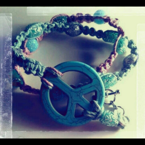*New* Peace Out! Beaded Hemp Bracelet Wrap