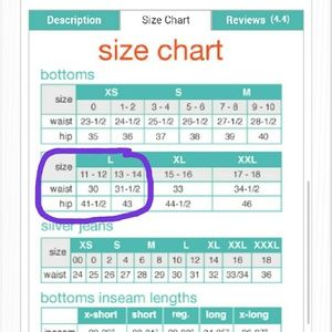 maurices size chart