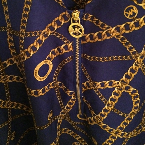 Navy blue and gold long sleeve michael kors top - Picture 2 of 3