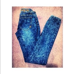 Blue Acid Wash Skinny Jeans / Jeggings
