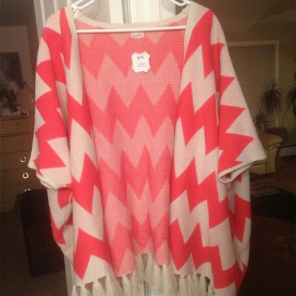 Pink Chevron Poncho Wrap