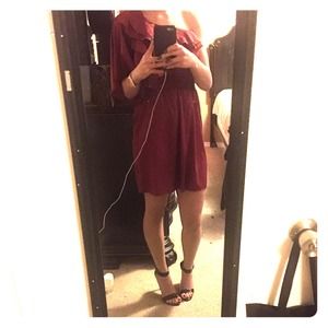 Maroon one shoulder romper/dress