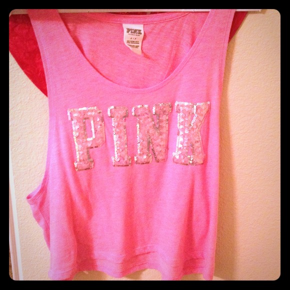 Pink Sequins Tank Top