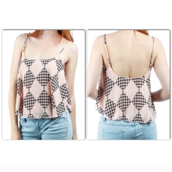 Pink & Black Crop Top