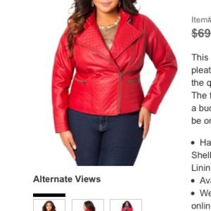 Ashley Stewart Moto Jacket RED