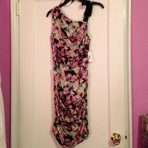 Asymmetrical floral dress