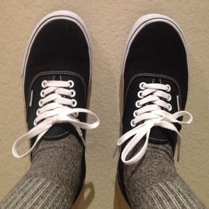 Black/White Vans Authentic Shoes
