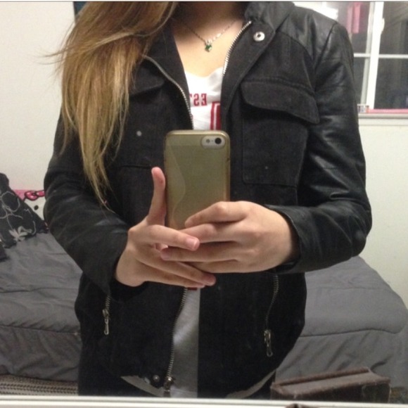 Forever 21 hooded leather jacket - Picture 2 of 2