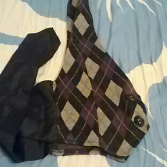 Women's vest back satin tie,ruffle black/lace tut