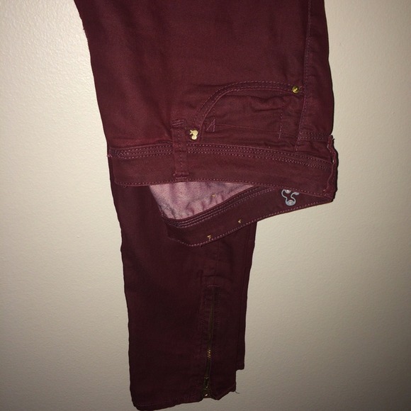 Zippered Burgundy Skinnies
