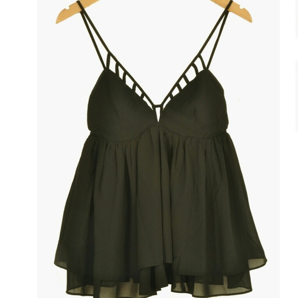 Black Caged Front Top