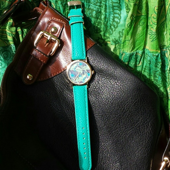 ☆HP×2☆ Olivia Pratt Teal/Tropical Leather Watch - Picture 3 of 4
