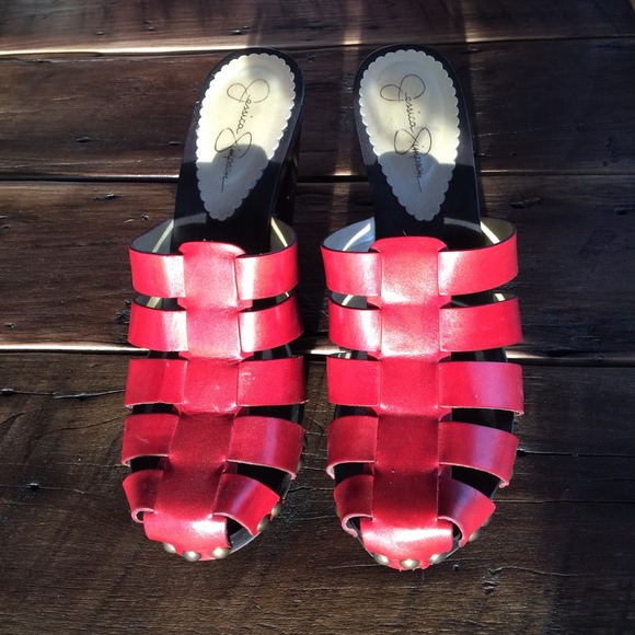 Jessica Simpson Red Wedge Sandals
