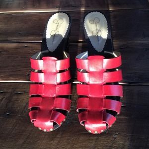 Jessica Simpson Red Wedge Sandals