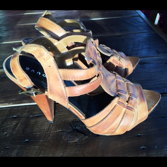 Trouvé butterscotch platform scrappy sandals.