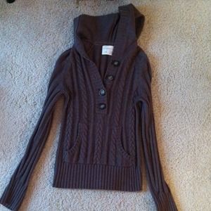 Brown sweater with hood